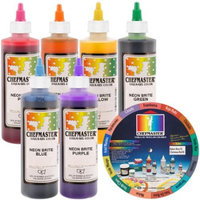 6 Color Chefmaster Liqua-Gel Cake Coloring Set, 10.5 oz. NEON Kit by US Cake