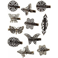 ORYOUGO 11 Pieces Vintage Hair Clips,Butterfly Flower Hairpins Hair Barrettes Bobby Pin Clamps Ornament for Girls and Women Hair Styling,Bronze