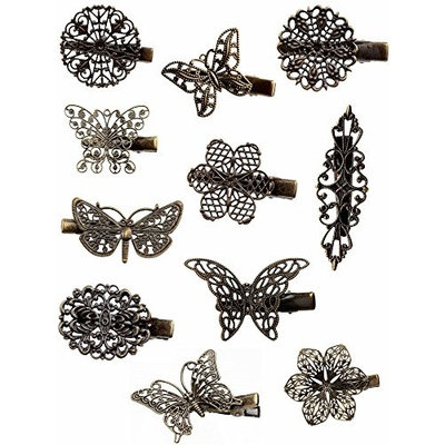 ORYOUGO 11 Pieces Vintage Hair Clips,Butterfly Flower Hairpins Hair Barrettes Bobby Pin Clamps Ornament for Girls and Women Hair Styling,Bronze