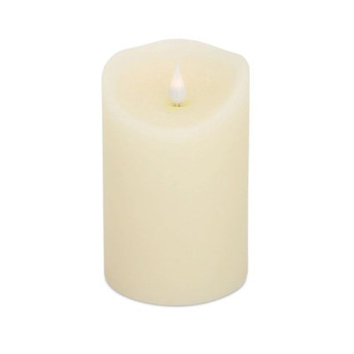 Melrose Pack of 4 Decorative Designer Simplux LED Cream Candle with Flame 5.5'