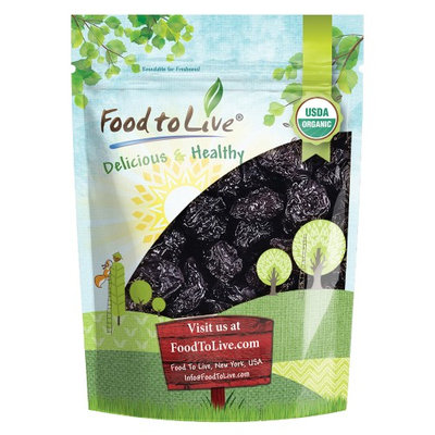 Organic Pitted Prunes - Dried California Plums, Non-GMO, Unsulfured, Unsweetened, Bulk (by Food to Live) (8 Ounces)