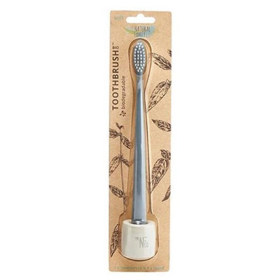 The Natural Family 232490 Biodegradable Soft Toothbrushes Monsoon Mist Toothbrush & Stand