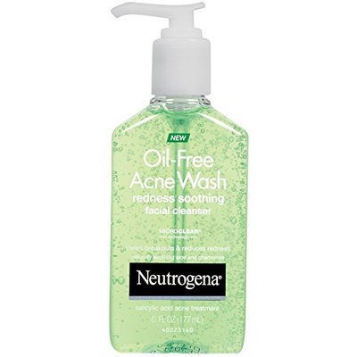 2 Pack Neutrogena Oil-Free Acne Wash Redness Soothing Facial Cleanser 6 oz Each