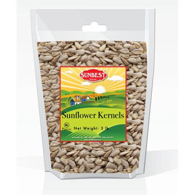 Sunbest Raw Sunflower Seed Kernels 3 Lb, Unsalted, Unroasted in Resealable Bag (48 Oz)