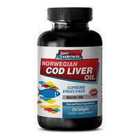 Nervous system supplements - NORWEGIAN COD LIVER OIL with Vitamins A & D3/EPA & DHA - Norwegian cod liver oil - 1 Bottle 250 Softgels