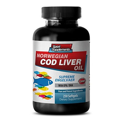 Nervous system supplements - NORWEGIAN COD LIVER OIL with Vitamins A & D3/EPA & DHA - Norwegian cod liver oil - 1 Bottle 250 Softgels