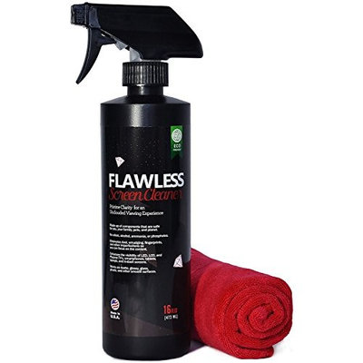 Flawless Screen Cleaner Spray with Microfiber Cleaning Cloth for LCD, LED Displays on Computer, TV, iPad, Tablet, Phone, and More