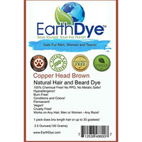EarthDye Chemical Free Hair and Beard Dye (1 Packs, Copper Brown)