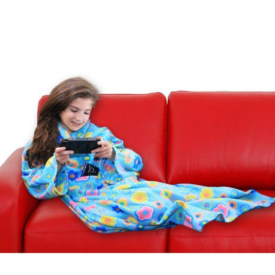 Dg Sports Wearable Fleece Blanket for Kids with Sleeves and Pockets Luxuriously Soft & Non-Irritating Fabric Machine Washable