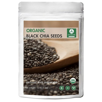 Organic Black Chia Seeds (1lb) by Naturevibe Botanicals, Gluten-Free & Non-GMO (16 ounces)