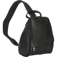 Convertible Leather Backpack or Sling Bag w Front & Side Pockets (Cafe)