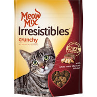 Meow Mix Irresistibles Crunchy With Real White Meat Chicken And Beef Dry Cat Treats, 2.5 Oz