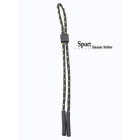 No Tail Adjustable Sports Eyewear Retainer - Black Gold - Eyeglass Holder Cord