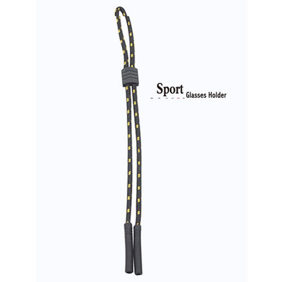 No Tail Adjustable Sports Eyewear Retainer - Black Gold - Eyeglass Holder Cord