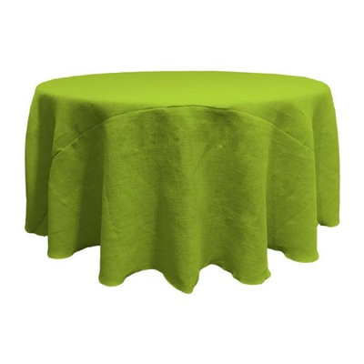 LA Linen TCBurlap120R-Lime Round Dyed Natural Burlap Tablecloth Lime - 120 in.