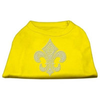 Ahi Silver Fleur de Lis Rhinestone Shirts Yellow Sm (10)