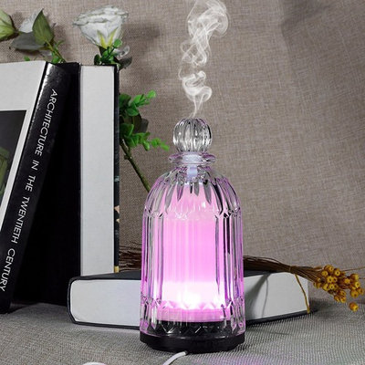 COSVII Glass Oil Diffuser Ultrasonic Aromatherapy diffuser for Essential Oils with 7-color LED Lights, Automatic Shut-off Function