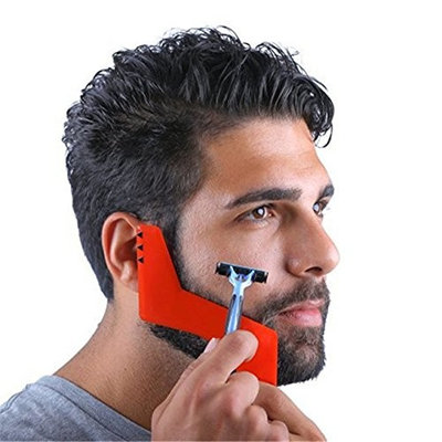 1 Pack Red Comb Hair Brush Professional Beard Shaving Styling Template Carding Tool Combo Pocket Long Round Handle Holder Pleasantness Popular Natural Grooming Women Travel Kit