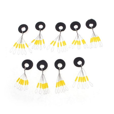 8mm x 2mm Cylindroid Shaped 6 in 1 Black Fishing Floaters 9 Pcs