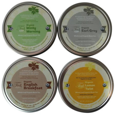 Heavenly Tea Leaves Organic Black Tea Sampler, Whole Leaf Gift Box, 4 Count
