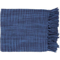 Libby Langdon Crossweave Hand Crafted Textural Decorative Throw, Cobalt