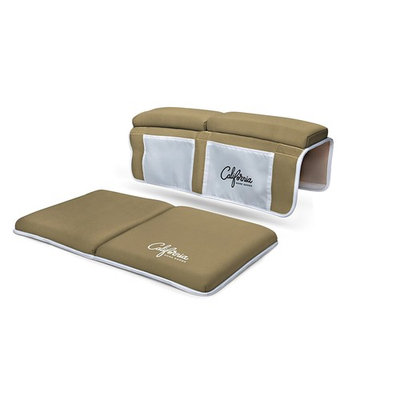 Bath Kneeler and Elbow Rest Bundle | Cushion Protection for Parents During Baby Bath Tub Time with Extra Wide, Non Slip, Thick 1.5 Inch Foam in Tan by...