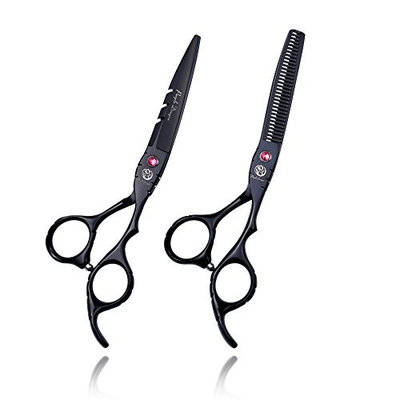 Purple Dragon Professional Barber Hair Cutting Scissor and Thinning Shear Set in 6