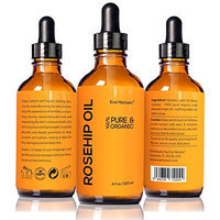 Eve Hansen 4oz Organic Rosehip Oil - BIG 4 OUNCE! - 100% Pure & Certified Organic Cold Pressed - SEE RESULTS OR YOUR MONEY-BACK - Heals Dry Skin, Fine Lines, Acne Scars, Eczema, Psoriasis, Sun Damage & More!