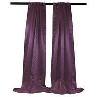 LA Linen BDbridal58x96-2Pk-EggplantB42 Bridal Satin Backdrop Eggplant - 58 x 96 in. - Pack of 2