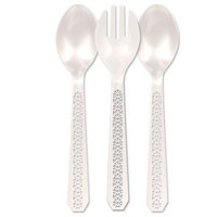 Lillian Caterware, Lacetagon Serving Utensil Set, Pearl, 3 Ct