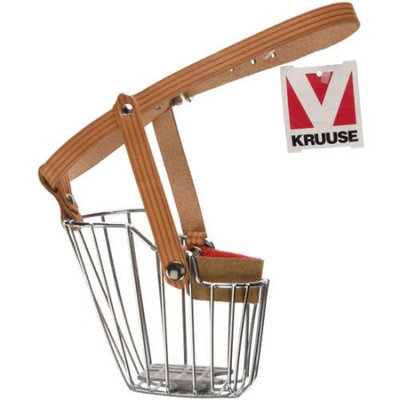 Kruuse Uk Metal Dog Muzzle With Leather Strap Size 10