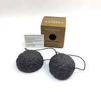 Konjac Facial Sponge - by Reserve Unlimited | 2 All Natural Facial Sponges | Exfoliating Sponge | Charcoal Konjac Sponge For Healthier Looking Skin