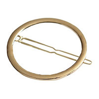 MSmask Gold Plated Hair Clip Hairpins Geometry Round Lovely Simple Hollow Out