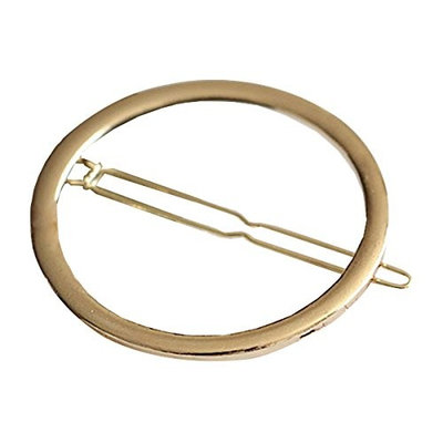 MSmask Gold Plated Hair Clip Hairpins Geometry Round Lovely Simple Hollow Out