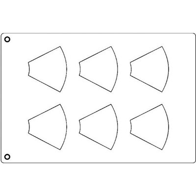 Pastry Design Group Tuile Template, Cone, 3-5/8 x 3 Each. Overall Sheet 10.5 x 15.5