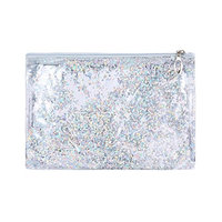 Shaoge Sequins PVC Makeup Zipper Pouch Pencil Case Cosmetic Bag Clear Toiletry Holder,24x17cm