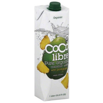 Coco Libre Coconut Water, Pure Organic, with Pineapple, 33.8 Fluid Ounce (Pack of 4)