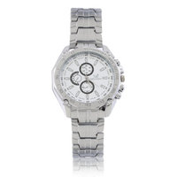 Luxury Fashion Mens Stainless Steel Quartz Analog Hand Sport Wrist Watch in white~~