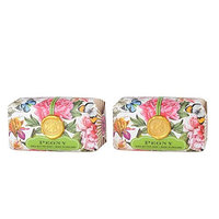 Michel Design Works Bath Soap Bar, Peony, Large Bundle (2 Pack)