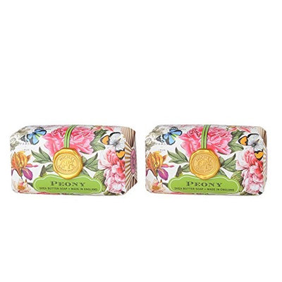 Michel Design Works Bath Soap Bar, Peony, Large Bundle (2 Pack)