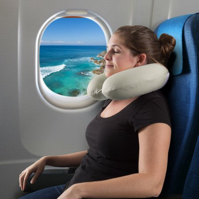 Trademark Global Llc Memory Foam Travel Pillow- With Gel That Cools for Head/Neck Support with Pillowcase for Sleeping, Traveling, Airplanes, Trains by Somerset Home