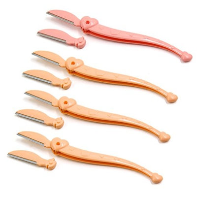 uxcell 4pcs Foldable Eyebrow Razor Trimmer Shaper Shaver Hair Removing Tool w/ 4 Replace Blades
