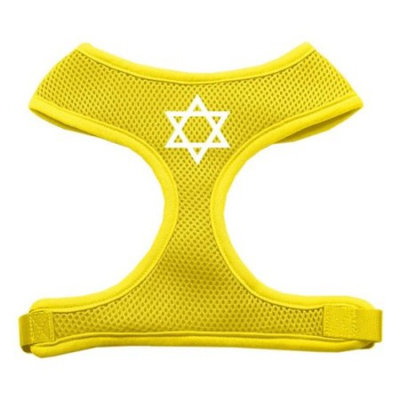 Mirage Pet Products Star of David Screen Print Soft Mesh Dog Harnesses, Large, Yellow