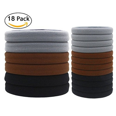 Fashion & Lifestyle (18 Pcs/Box) X Large Hair Ties Pony Ponytail Holders for Thick Hair - Stretchy Elastics Hair Bands Boutique Woven Ropes for Women and Girls, 2 Sizes