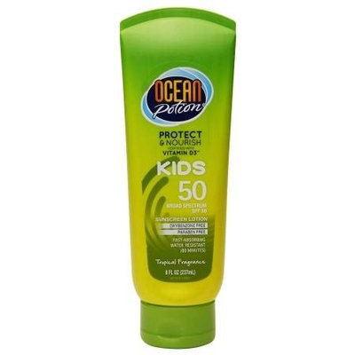 Ocean Potion Suncare Kids Sunscreen Lotion, SPF 50 Tropical Fragrance 8.0 fl oz(pack of 2)