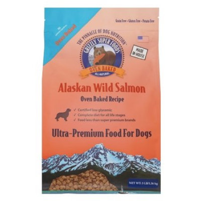 Grizzly Pet Products Grizzly Super Foods Oven-Baked Salmon Dry Dog Food, 3 Lb