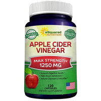 Pure Apple Cider Vinegar Supplement (120 Capsules) - Extra Strength 1250mg - ACV Pills for Weight Loss, Detox & Digestion Support - All Natural Apple Cider Cleanse for Men & Women