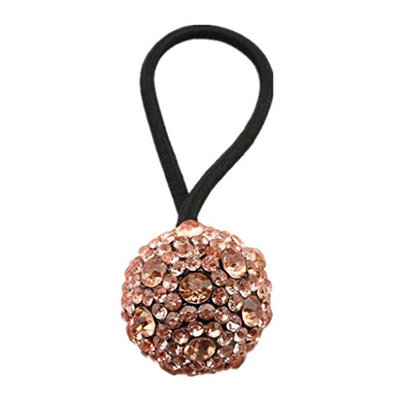 Homyl Women Diamante Elastic Hair Tie Band Rope Ring Ponytail Holder - Champagne, as described