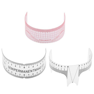 MagiDeal 3pcs/set Eyebrow Stencil Makeup Reusable Measuring Shaper Tattoo Ruler Tools