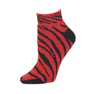 Pizzazz Performance Wear 7090AP -RED -M 7090AP Animal Print Anklet Sock - Red - Medium